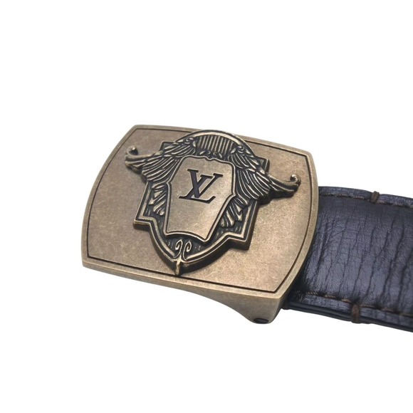 Louis Vuitton Belt Utah Ecusson Brown Shield Emblem - Picture 3 of 8
